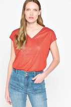 LOLALIZA T-shirt met V-hals - Bordeaux - Maat M