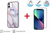 2-In-1 Screenprotector Hoesje Bescherming Set Geschikt Voor Apple iPhone X / XS (5.8 Inch) - Full Cover 3D Edge Tempered Glass Screen Protector Met Siliconen Back Bescherm Hoes Cas