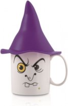 mok heks 400 ml 21,5 cm porselein wit/paars 2-delig