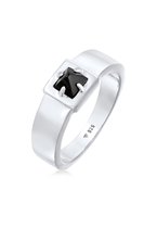 KUZZOI Heren Ring Solitaire heren piramide massief met onyx edelsteen in 925 sterling zilver