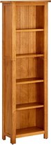 Boekenkast 5 lagen 45x22x140 cm massief eikenhout