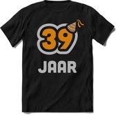 39 Jaar Feest kado T-Shirt Heren / Dames - Perfect Verjaardag Cadeau Shirt - Goud / Zilver - Maat XXL