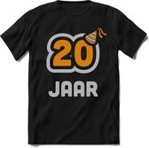 20 Jaar Feest kado T-Shirt Heren / Dames - Perfect Verjaardag Cadeau Shirt - Goud / Zilver - Maat 3XL