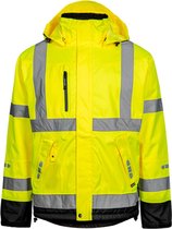 Geel/zwarte Hi-Vis Regenjas van Lyngsøe Rainwear M