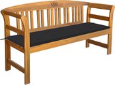 vidaXL Tuinbank met kussen 157 cm massief acaciahout