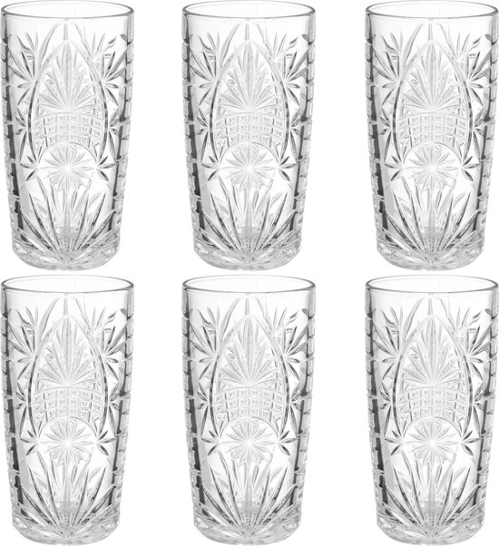 Set van 12x stuks longdrink glazen Ayla 350 ml van glas - Drinkglazen - Waterglazen