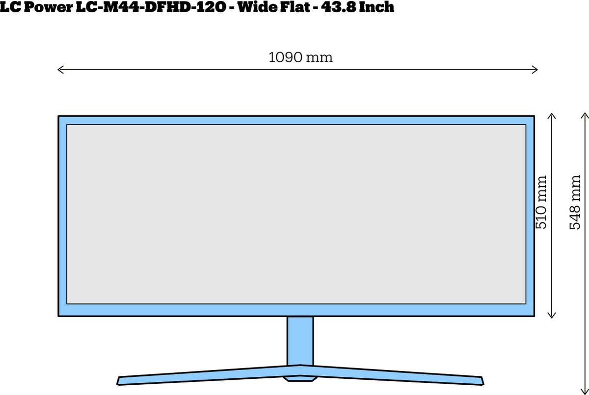 LC-M44-DFHD Écran PC 43.8 LCD DFHD 120Hz HDMI USB Blanc
