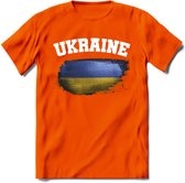 Oekraine vlag T-Shirt | Dames - Heren – Unisex Kleding | Ukraine support shirt | Tshirt Met Print - Oranje - L
