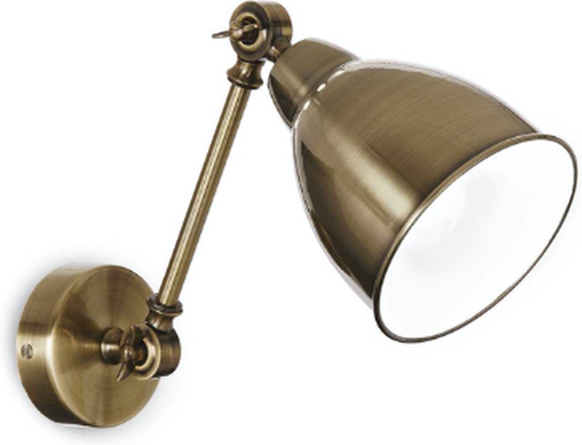 Ideal Lux - Newton - Wandlamp - Metaal - E27 - Zwart - Voor binnen - Lampen - Woonkamer - Eetkamer - Keuken