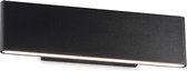 Ideal Lux Desk - Wandlamp Modern - Zwart - H:8cm  - Universeel - Voor Binnen - Metaal - Wandlampen - Slaapkamer - Woonkamer