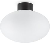 Ideal Lux Clio - Plafondlamp Modern - Zwart  - H:4cm - E27 - Voor Binnen - Aluminium - Plafondlampen - Slaapkamer - Kinderkamer - Woonkamer - Plafonnieres