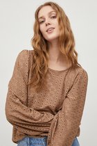 Vila T-shirt Visaniana New L/s Cuff Top/su/i/pb 14072695 Portabella Dames Maat - S