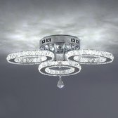 3 Ringen - Kristallen LED Kroonluchters - Verlichting - Chroom - Plafondlamp - RVS - Plafondlampen - Koud wit