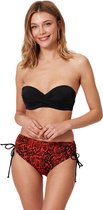 No Gossip Bandeau cupped bikini set Bordeaux slangenpatroon met schouderbandjes MULTICOLOR 44