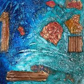 Abstracte Schilderij met structuur - Abstract - Modern - Handgeschilderd - Textuur op het doek - Mixed media met Craquelé