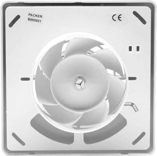 Witte Badkamer Ventilator met timer aansluiting Ø 98mm