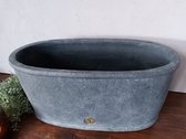 Brynxz - Ovale bloempot Basic - Betonlook - Majestic Black - 42x18x21 cm