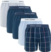 Jack & Jones daniel 5P woven boxers blauw - XL