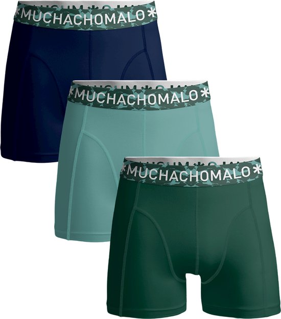 Muchachomalo Solid - Boxer pour homme - Vert - Lot de 3 - Taille L