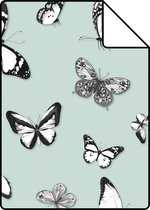 Proefstaal ESTAhome behangpapier vlinders mintgroen - 138876 - 26,5 x 21 cm