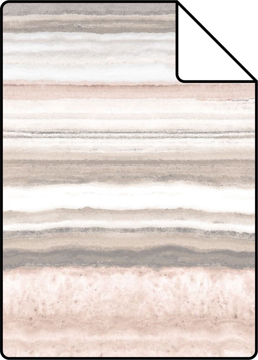 Proefstaal Origin Wallcoverings behang gelaagd marmer steen perzik roze en beige - 26.5 x 21 cm - 337236-S