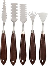 Paletmessen set met patroon, l: 17-21 cm, b: 2-3 cm, 5 stuks