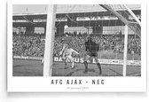 Walljar - Poster Ajax - Voetbal - Amsterdam - Eredivisie - Zwart wit - AFC Ajax - NEC '71 - 30 x 45 cm - Zwart wit poster