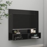 Tv-wandmeubel 102x23,5x90 cm spaanplaat zwart