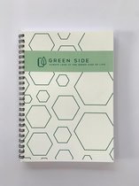 2 x Notitieboek A5 Green Side " Hexagon"  ca. 45 pagina's
