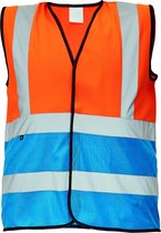 CRV Lynx Duo Signalisatie Verkeersvest 03030115 - Fluo Oranje/Korenblauw - 2XL