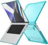 Case geschikt voor Apple MacBook Pro 14 (2021) - Mobigear - Shockproof Serie - Hardcover - Blauw - Geschikt voor Apple MacBook Pro 14 (2021) Cover