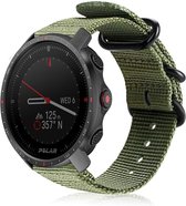 Nylon Smartwatch bandje - Geschikt voor  Polar Grit X Pro nylon gesp band - groen - Strap-it Horlogeband / Polsband / Armband