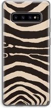 Case Company® - Samsung Galaxy S10 Plus hoesje - Arizona Zebra - Soft Cover Telefoonhoesje - Bescherming aan alle Kanten en Schermrand