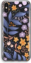 Case Company® - iPhone XS Max hoesje - Flowers with blue leaves - Soft Cover Telefoonhoesje - Bescherming aan alle Kanten en Schermrand