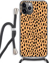 Case Company® - iPhone 11 Pro Max hoesje met Koord - Panter - Telefoonhoesje met Zwart Koord - Extra Bescherming aan alle Kanten en Over de Schermrand