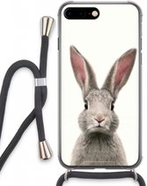 Case Company® - iPhone 8 Plus hoesje met Koord - Daisy - Telefoonhoesje met Zwart Koord - Extra Bescherming aan alle Kanten en Over de Schermrand