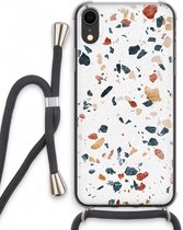 Case Company® - iPhone XR hoesje met Koord - Terrazzo N°4 - Telefoonhoesje met Zwart Koord - Extra Bescherming aan alle Kanten en Over de Schermrand