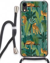 Case Company® - iPhone XR hoesje met Koord - Luipaard 2 - Telefoonhoesje met Zwart Koord - Extra Bescherming aan alle Kanten en Over de Schermrand