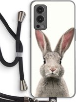 Case Company® - OnePlus Nord 2 5G hoesje met Koord - Daisy - Telefoonhoesje met Zwart Koord - Bescherming aan alle Kanten en Over de Schermrand