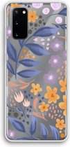 Case Company® - Samsung Galaxy S20 hoesje - Flowers with blue leaves - Soft Cover Telefoonhoesje - Bescherming aan alle Kanten en Schermrand