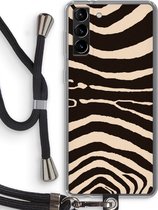 Case Company® - Samsung Galaxy S21 Plus hoesje met Koord - Arizona Zebra - Telefoonhoesje met Zwart Koord - Bescherming aan alle Kanten en Over de Schermrand
