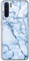 Case Company® - Oppo A91 hoesje - Blauw marmer - Soft Cover Telefoonhoesje - Bescherming aan alle Kanten en Schermrand