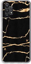 Case Company® - Samsung Galaxy A32 5G hoesje - Gouden marmer - Soft Cover Telefoonhoesje - Bescherming aan alle Kanten en Schermrand