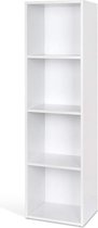 Polaza® 4 laagse Boekenkast - Opbergkast - Kasten - Kast Organizer - Wit - 30X30X106CM