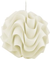 Relaxdays hanglamp stof - ronde pendellamp design - plafondlamp woonkamer - slaapkamer - wit