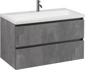 Saqu Gaia badmeubelset 100x52cm 1 kraangat Beton Grijs greeploos