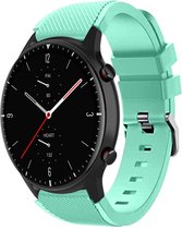 Siliconen Smartwatch bandje - Geschikt voor Strap-it Amazfit GTR 2 siliconen bandje - aqua - GTR 2 - 22mm - Strap-it Horlogeband / Polsband / Armband