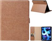 Hoes Geschikt voor ipad air 2022 hoes Bookcase Premium Luex Leren case Bruin - iPad Air 5 hoes - iPad 10.9 hoes Kunstleer Book Case - hoes ipad air 2022