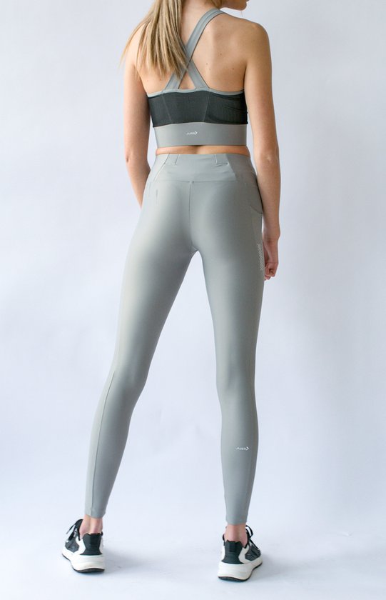 JUSS7 Sport Legging Extra Lang - Dames & Heren Sport Tight - Met Telefoonzak - Squat-Proof & Hoge Taille - Opel Grijs - Maat XS van JUSS7 — afbeelding 2