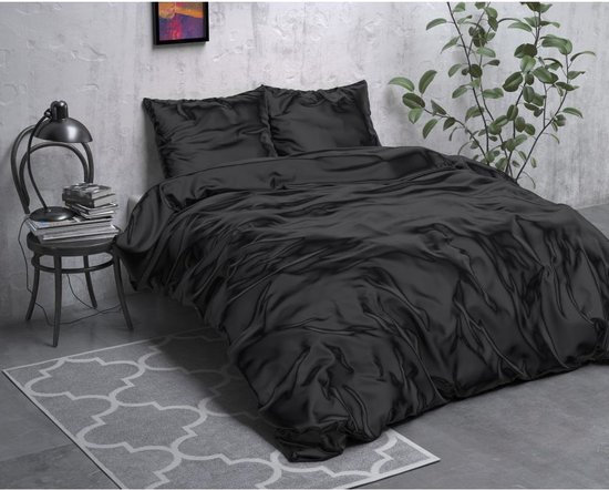 Sleeptime Beauty Skin Care Dekbedovertrek - Lits-Jumeaux- 240x200/220 + 2 kussenslopen 60x70 - Zwart van Merkloos — afbeelding 3